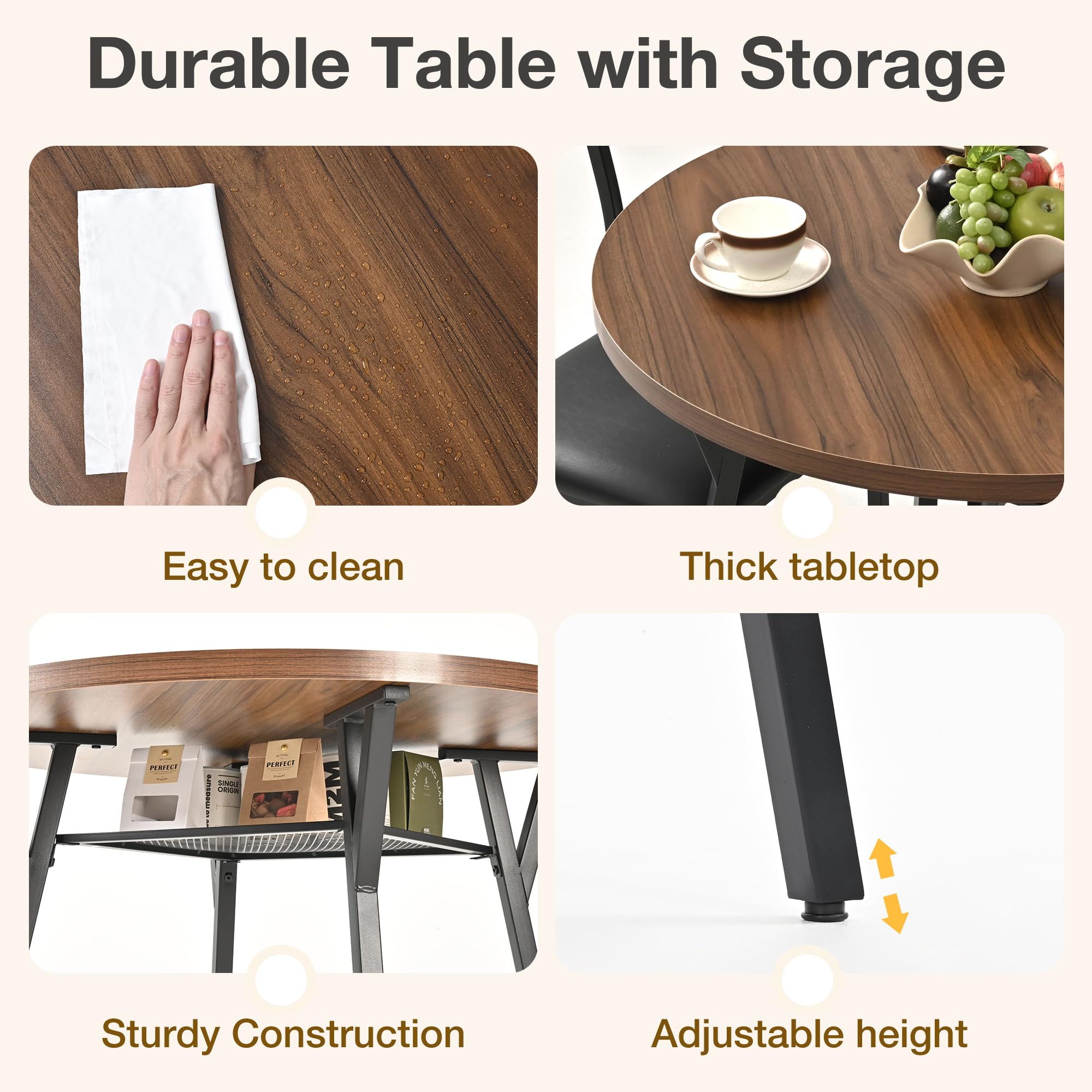 Round Dining Table Set with Chairs