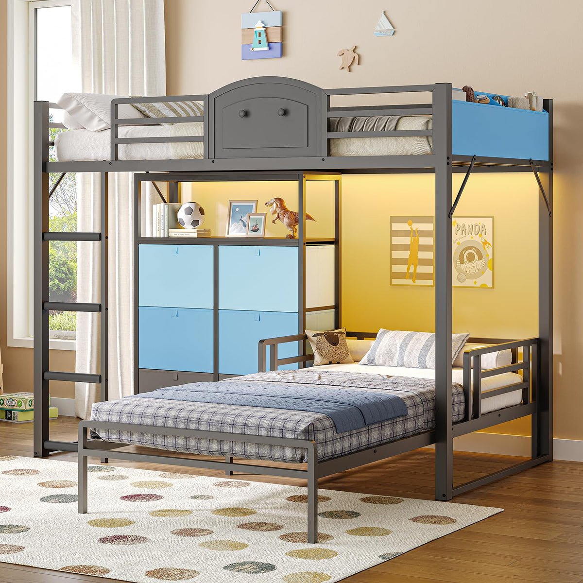 Convertible Twin Bunk Bed with Storage