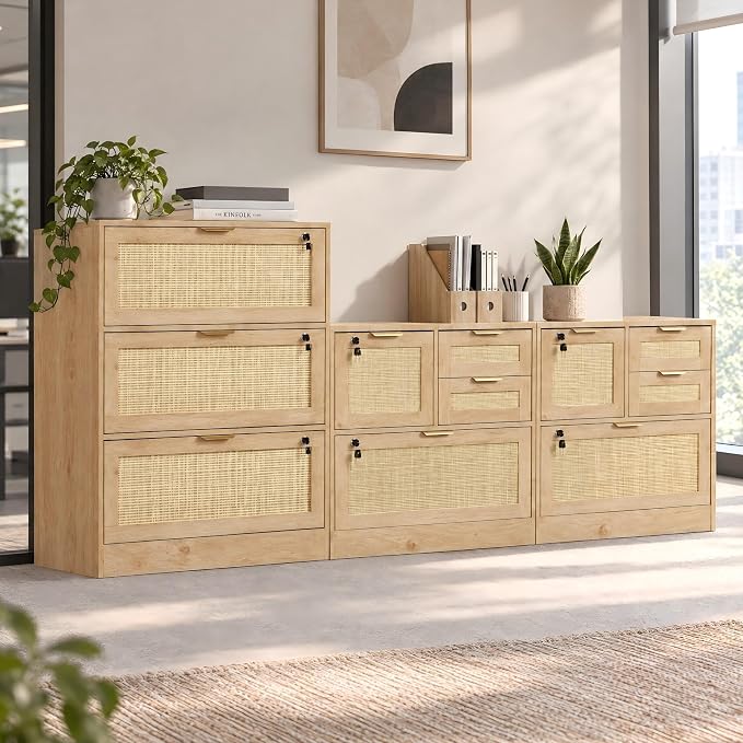 Rattan Lateral Filing Cabinet