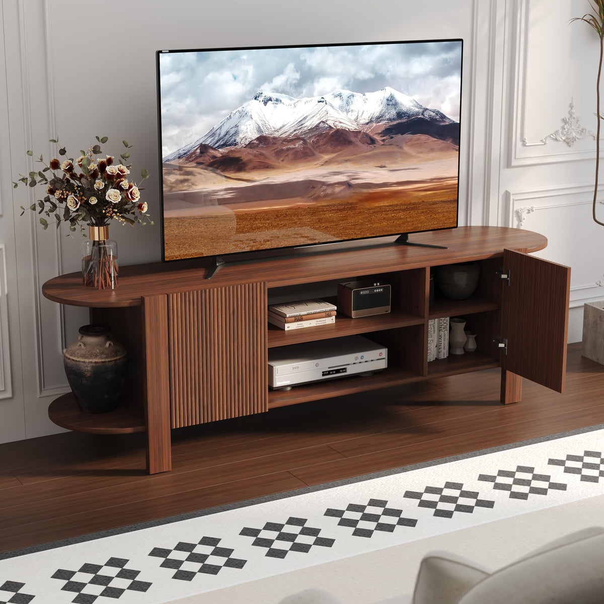 Curved Fluted TV Stand