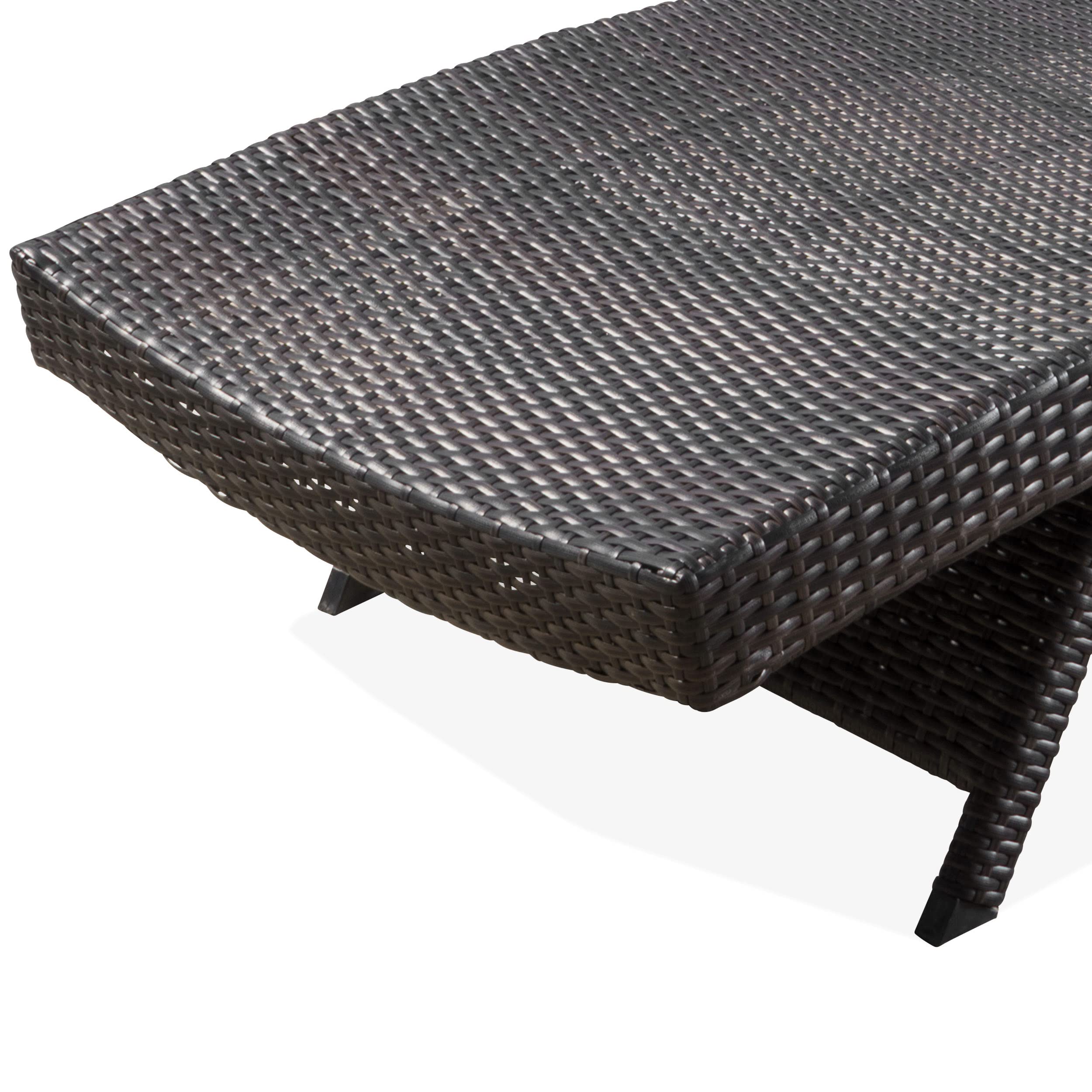 Outdoor Wicker Adjustable Chaise Lounge Chair Set (2-Piece)