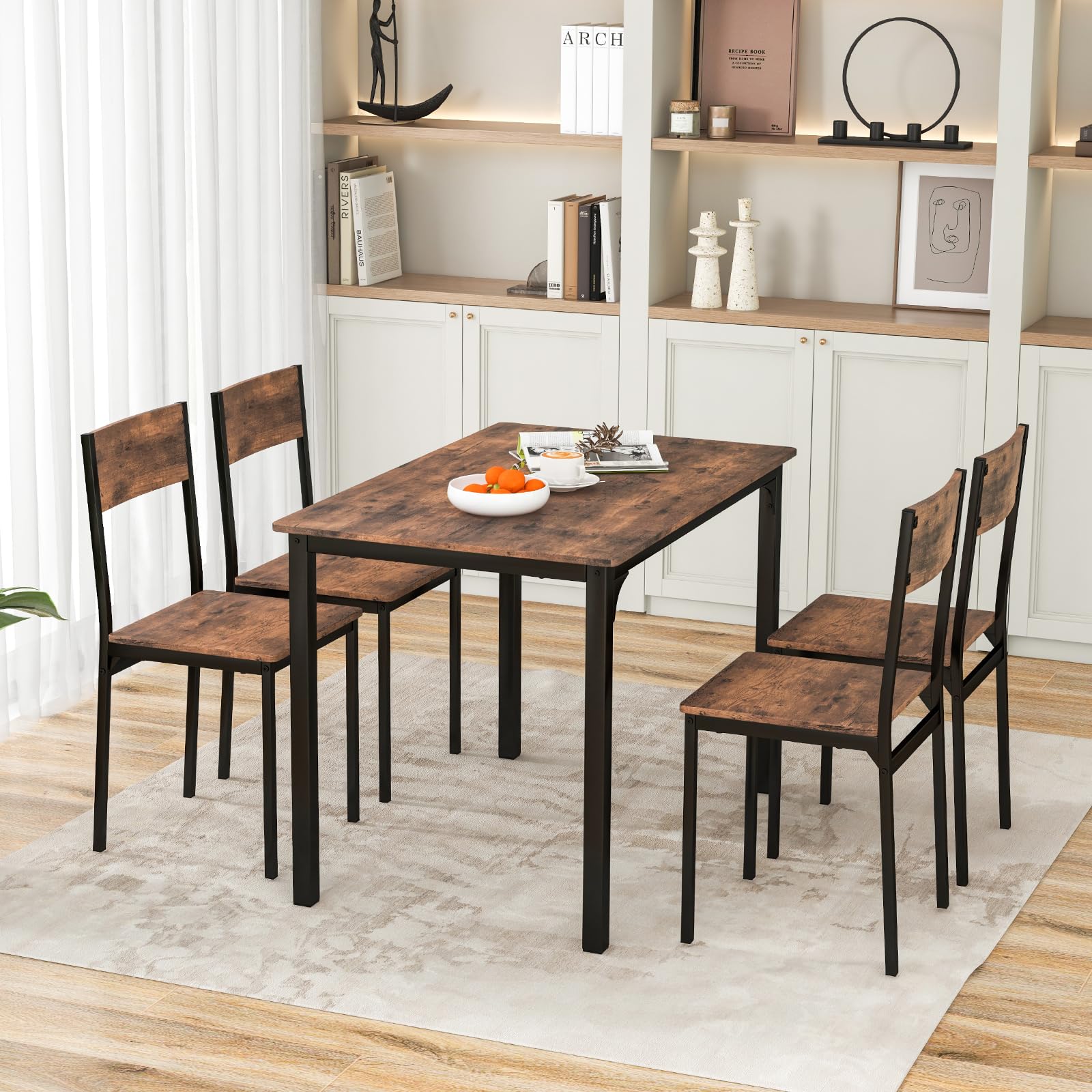 5-Piece Dining Table Set with 4 Chairs