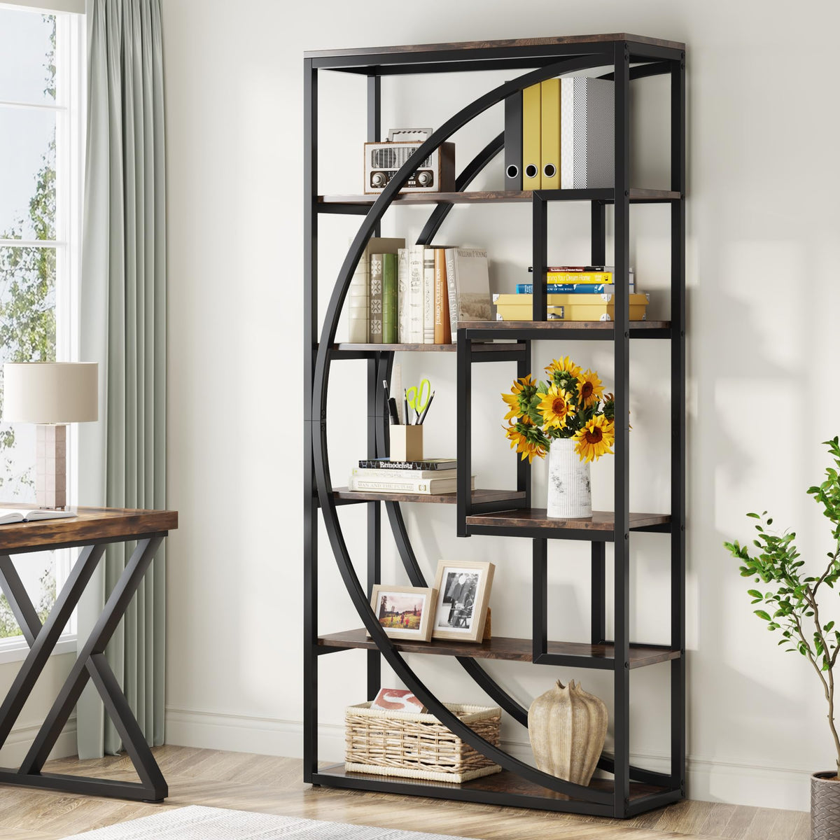 Geometric Open Shelf Bookcase