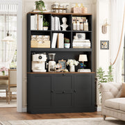 72" Tall Bookcase with Power Outlet & File Drawers