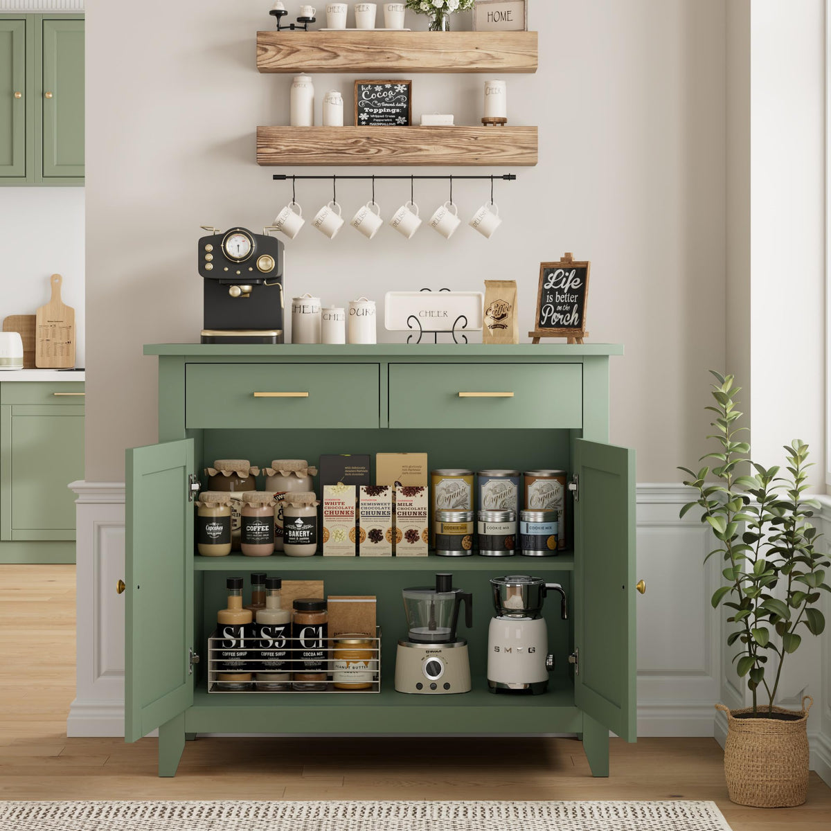 Farmhouse Kitchen Storage Cabinet