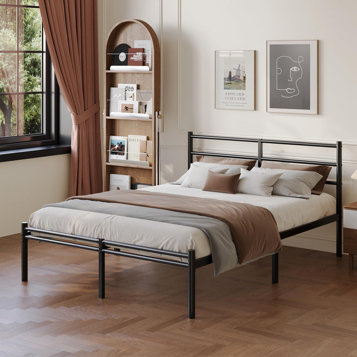 Yicensen Full Size Bed Frame with Headboard and Footboard