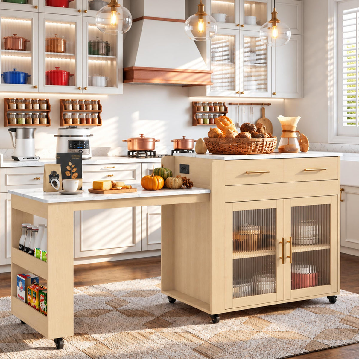 Extendable Rolling Kitchen Island