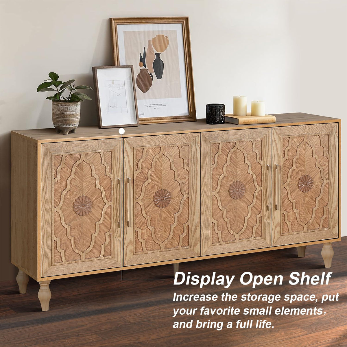 Carved Natural Sideboard