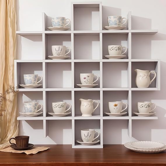 Rustic Wood Wall Display Shelf
