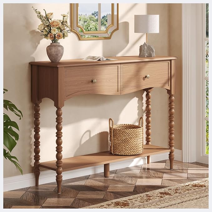 Black Console Table with Drawers