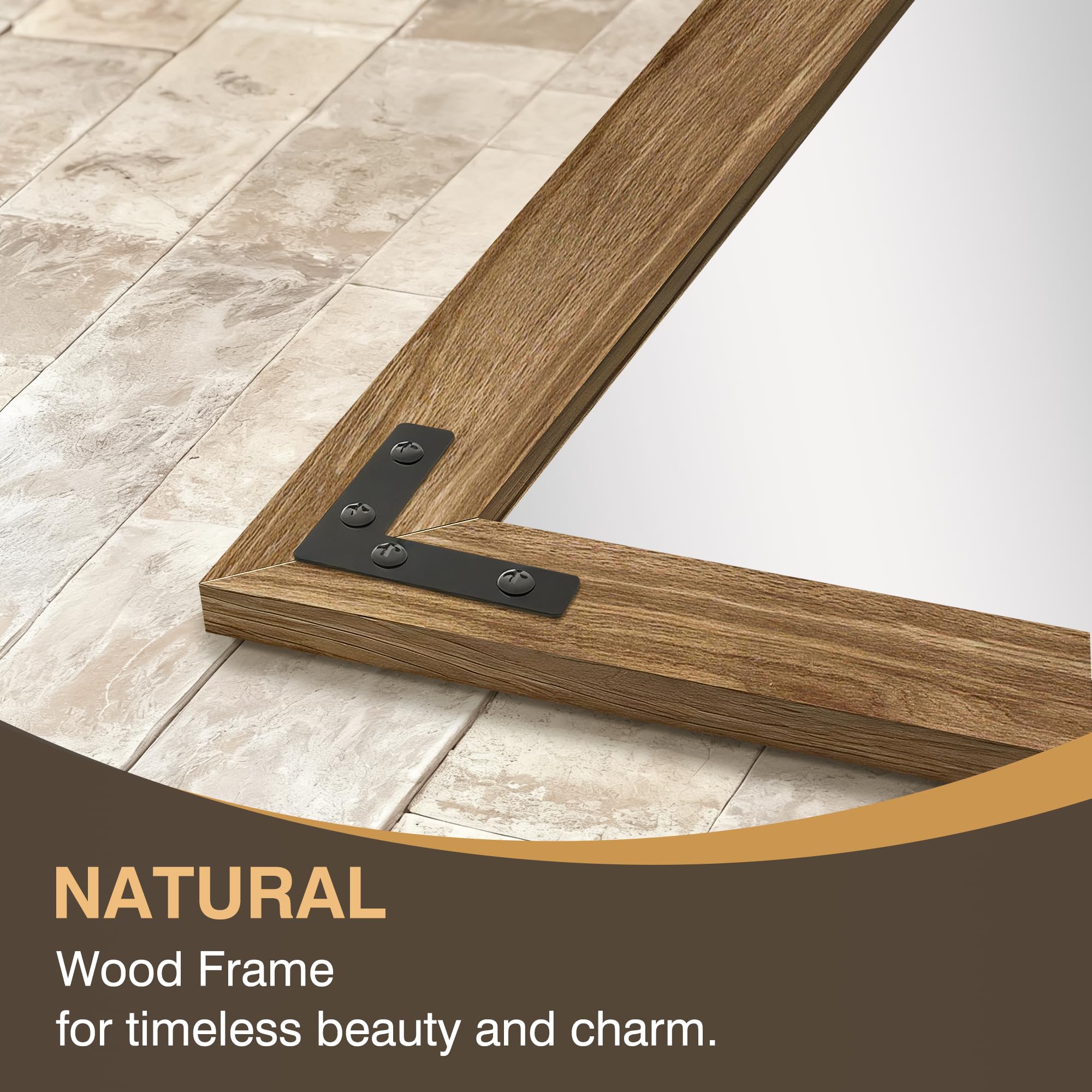 Rustic Farmhouse Wall & Floor Mirror – Solid Wood Frame