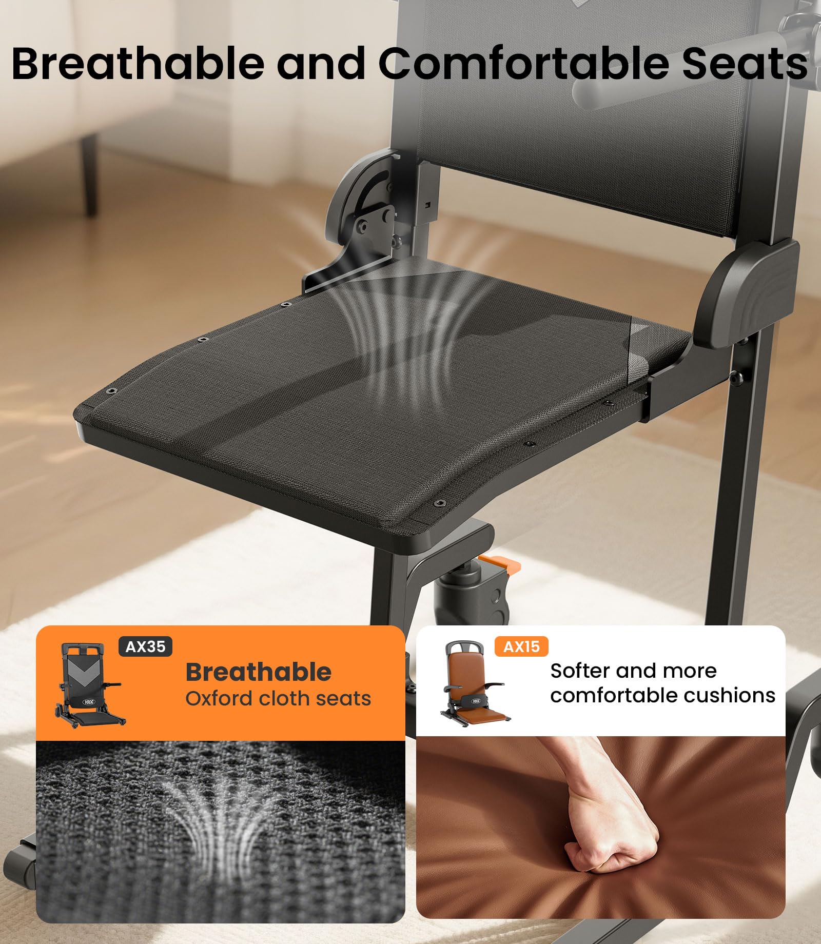 Rolling Transfer Chair Lift with 4 Wheels for Seniors