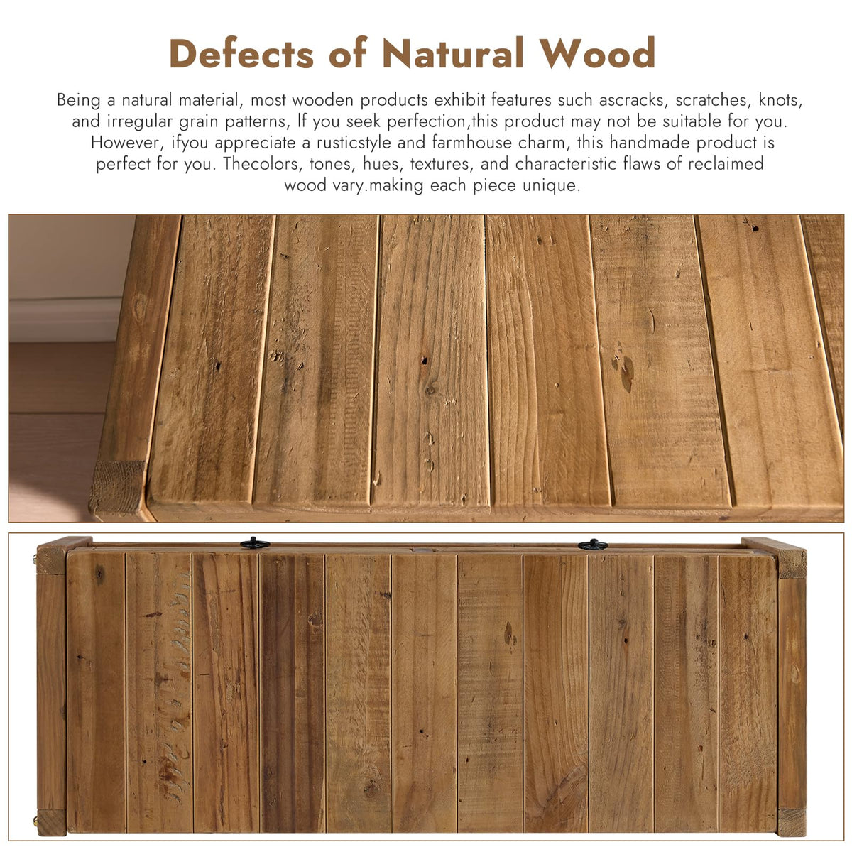 Reclaimed Wood Storage Bench
