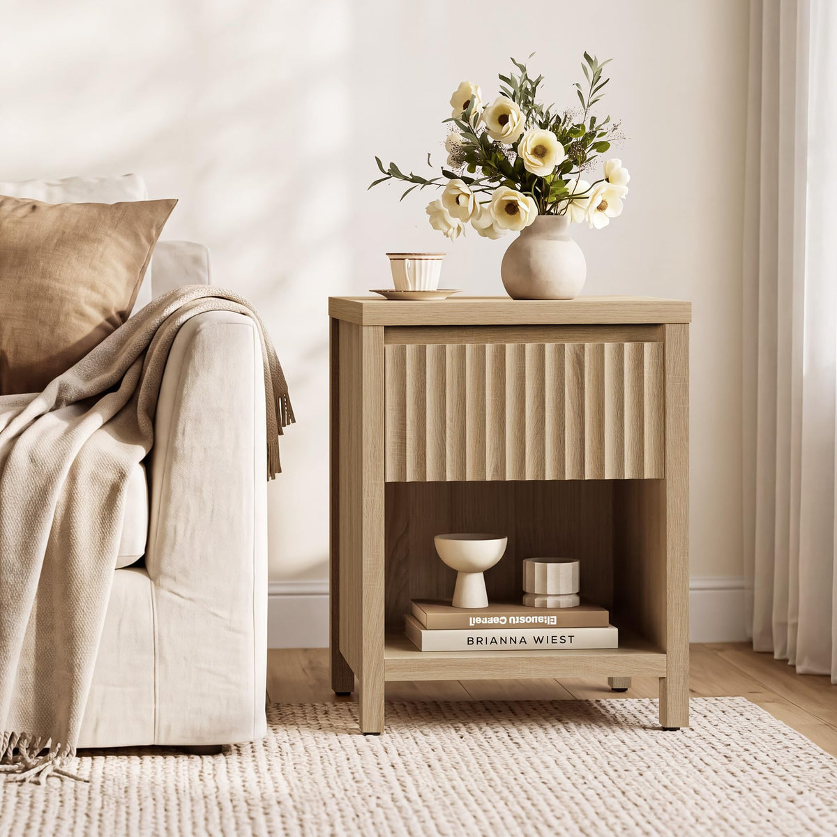 Fluted Nightstands Set of 2