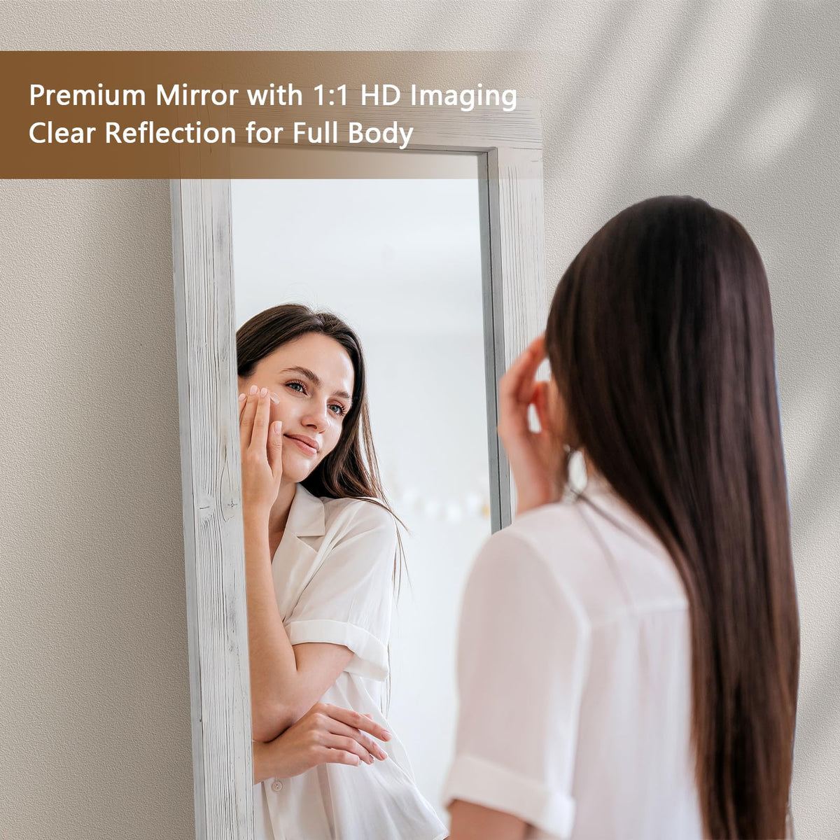 Rustic Wood Full-Length Mirror