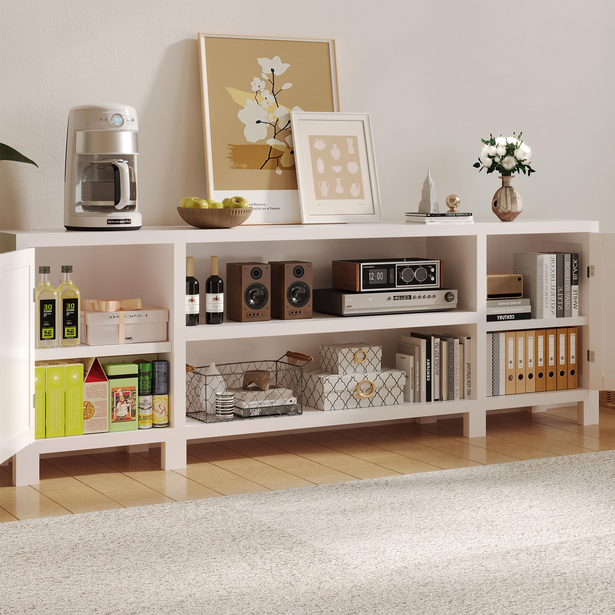 94" Wall Unit Entertainment Center with Bookshelves