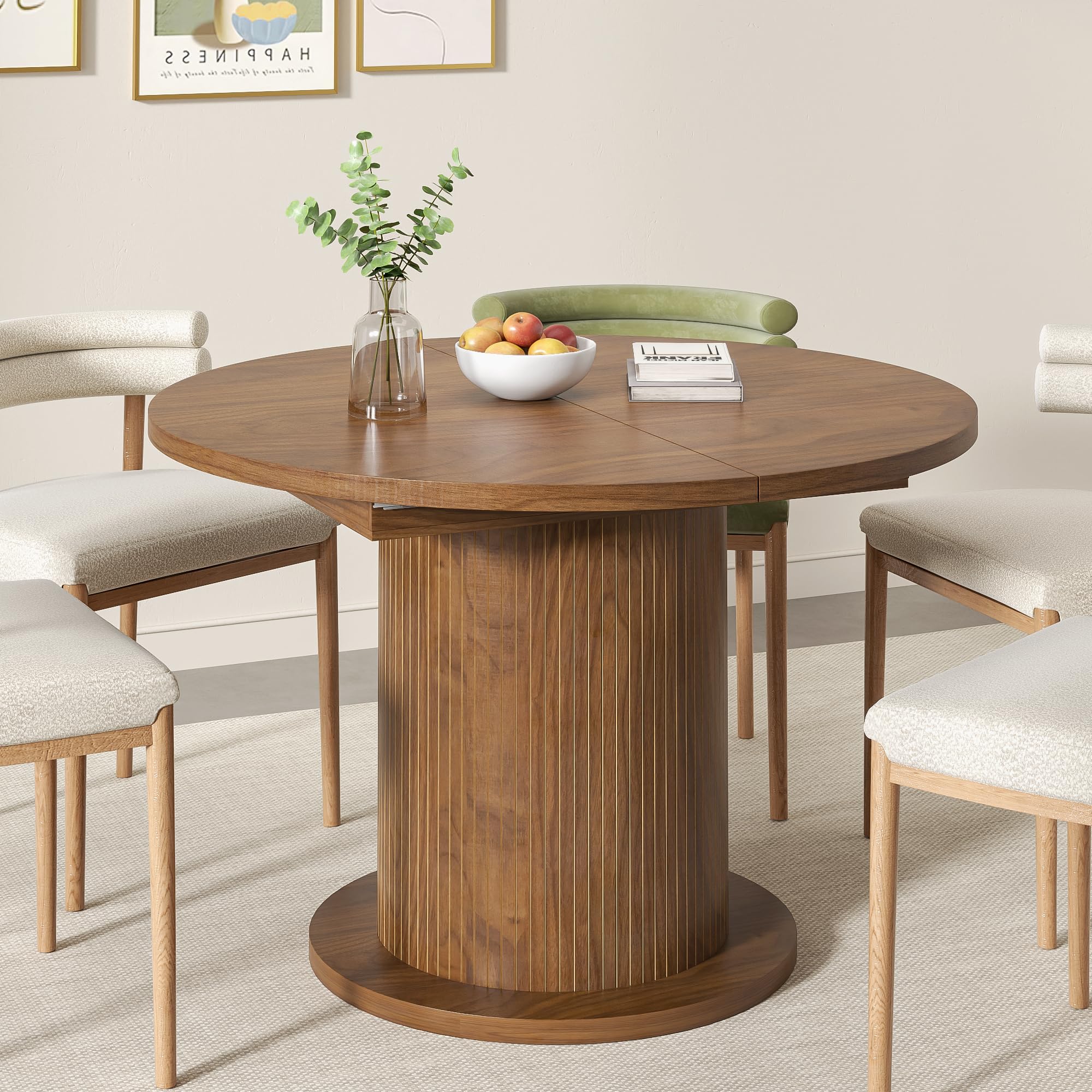 Adjustable Round Dining Table for 4–6