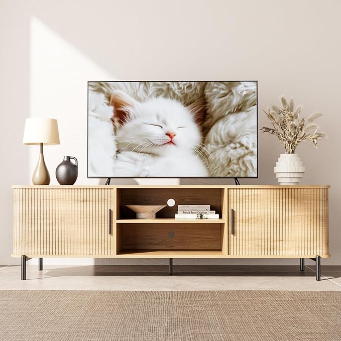 70" Fluted TV Stand with Storage
