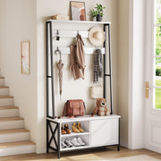 White Hall Tree with Storage Bench