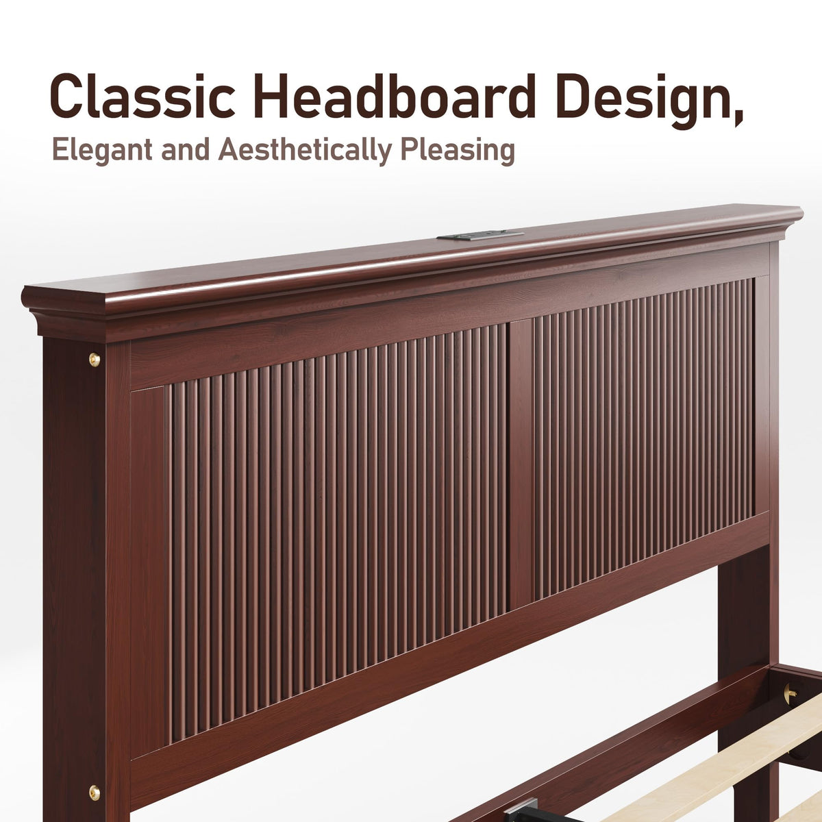 King Solid Wood LED Bed Frame