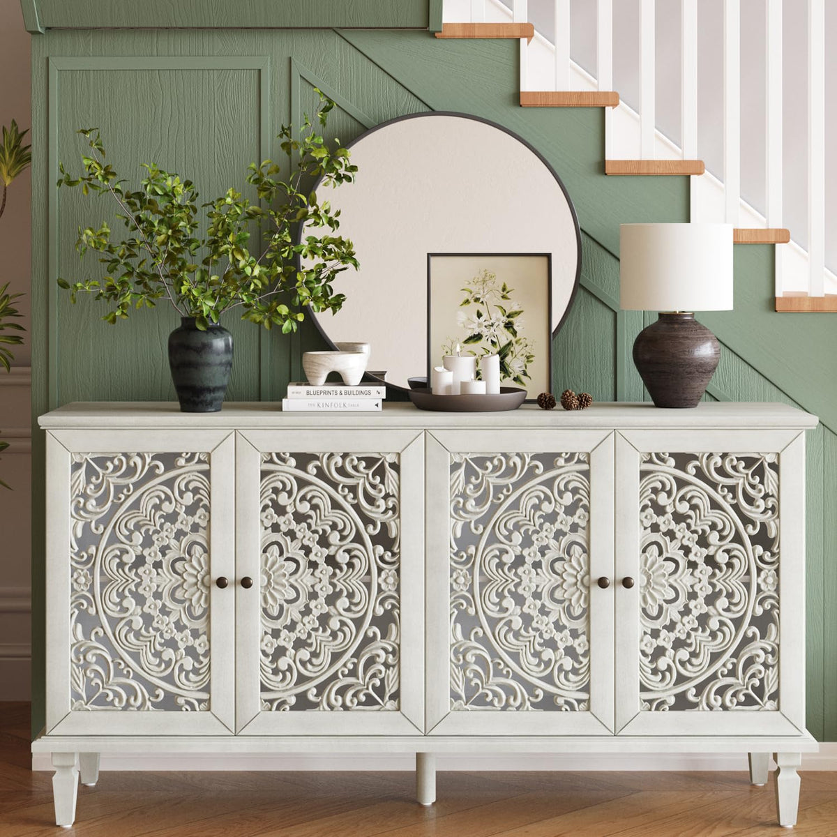 WILSHINE 60" Sideboard Buffet Cabinet with Storage Accent Cabinet Credenza