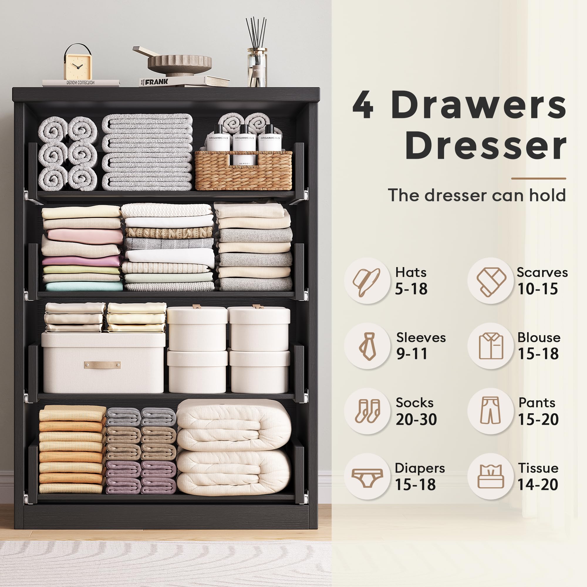 4-Drawer Dresser with Deep Storage