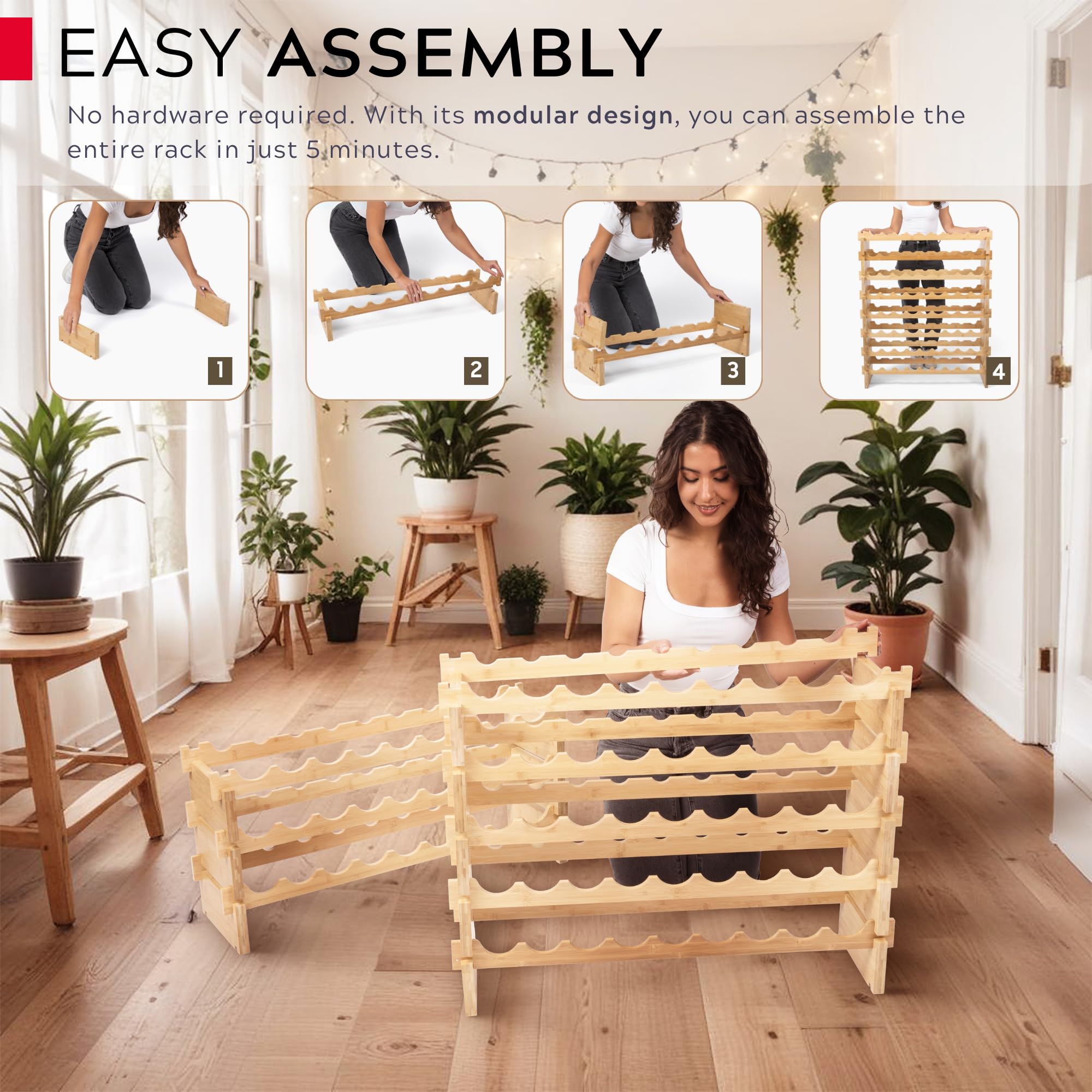 Bamboo Wine Rack – 72 Bottle