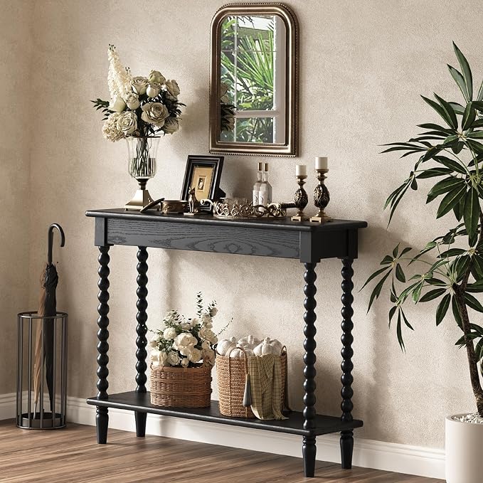 Green Bobbin Console Table