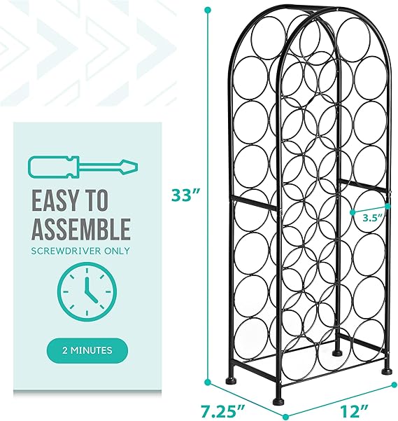 Freestanding Metal Wine Rack – 23 Bottle
