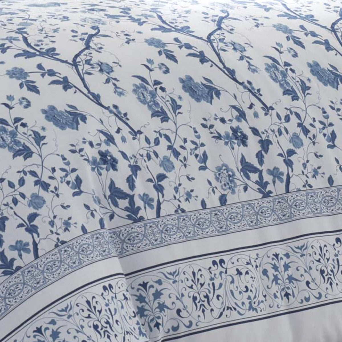 Blue Cotton Queen Comforter Set