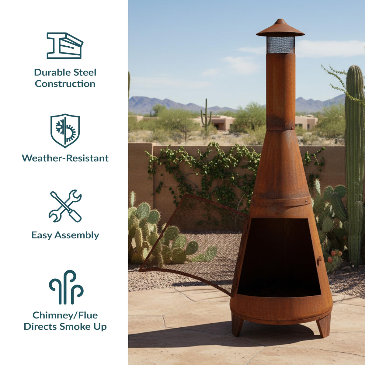 Steel Wood-Burning Chiminea