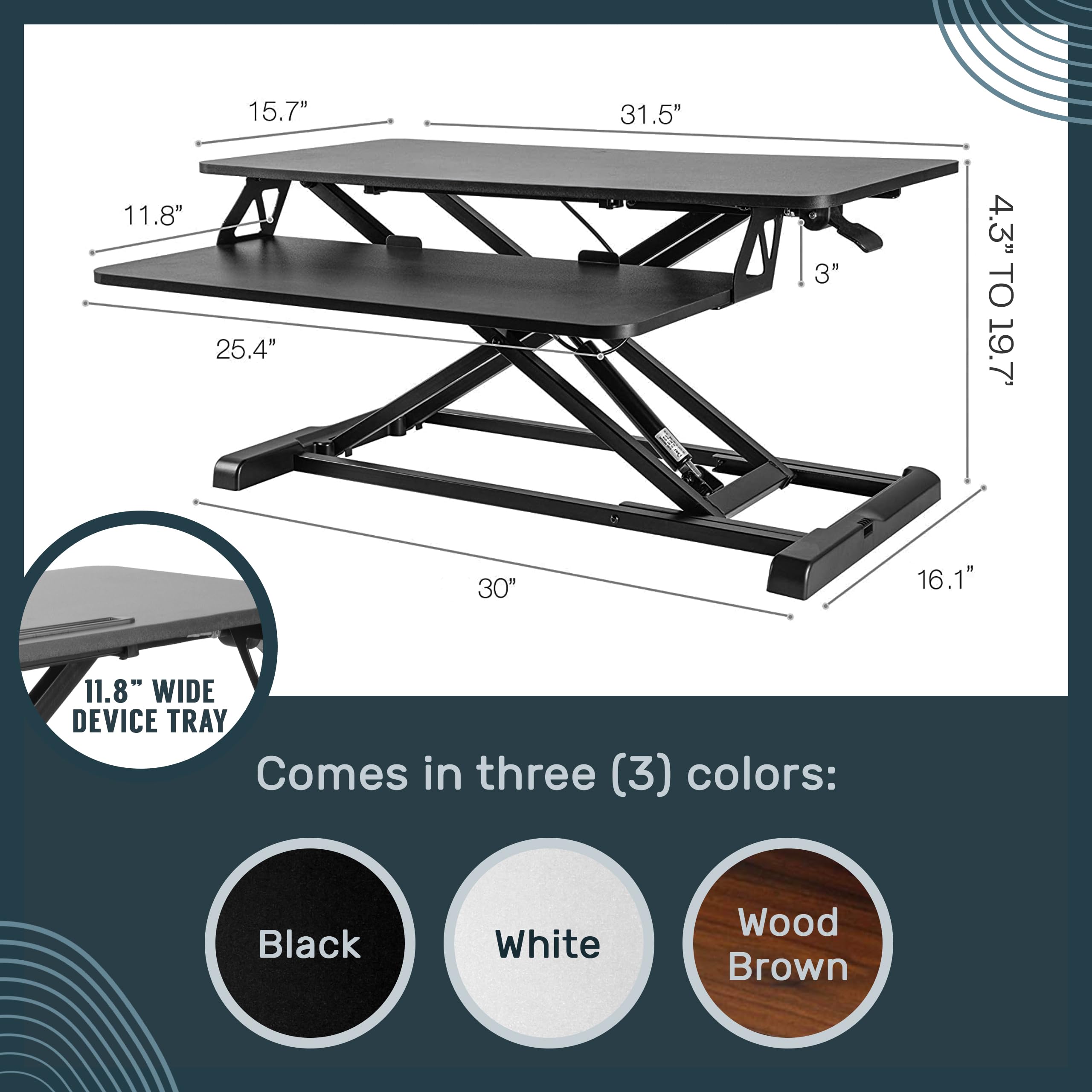 Standing Desk Converter with Keyboard Tray