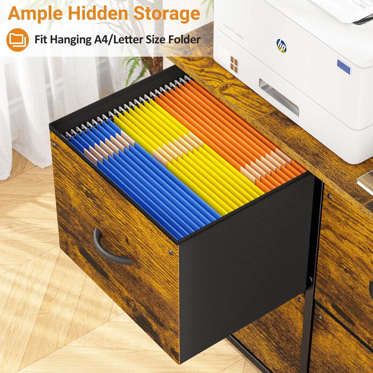 4-Drawer File Cabinet with Printer Stand