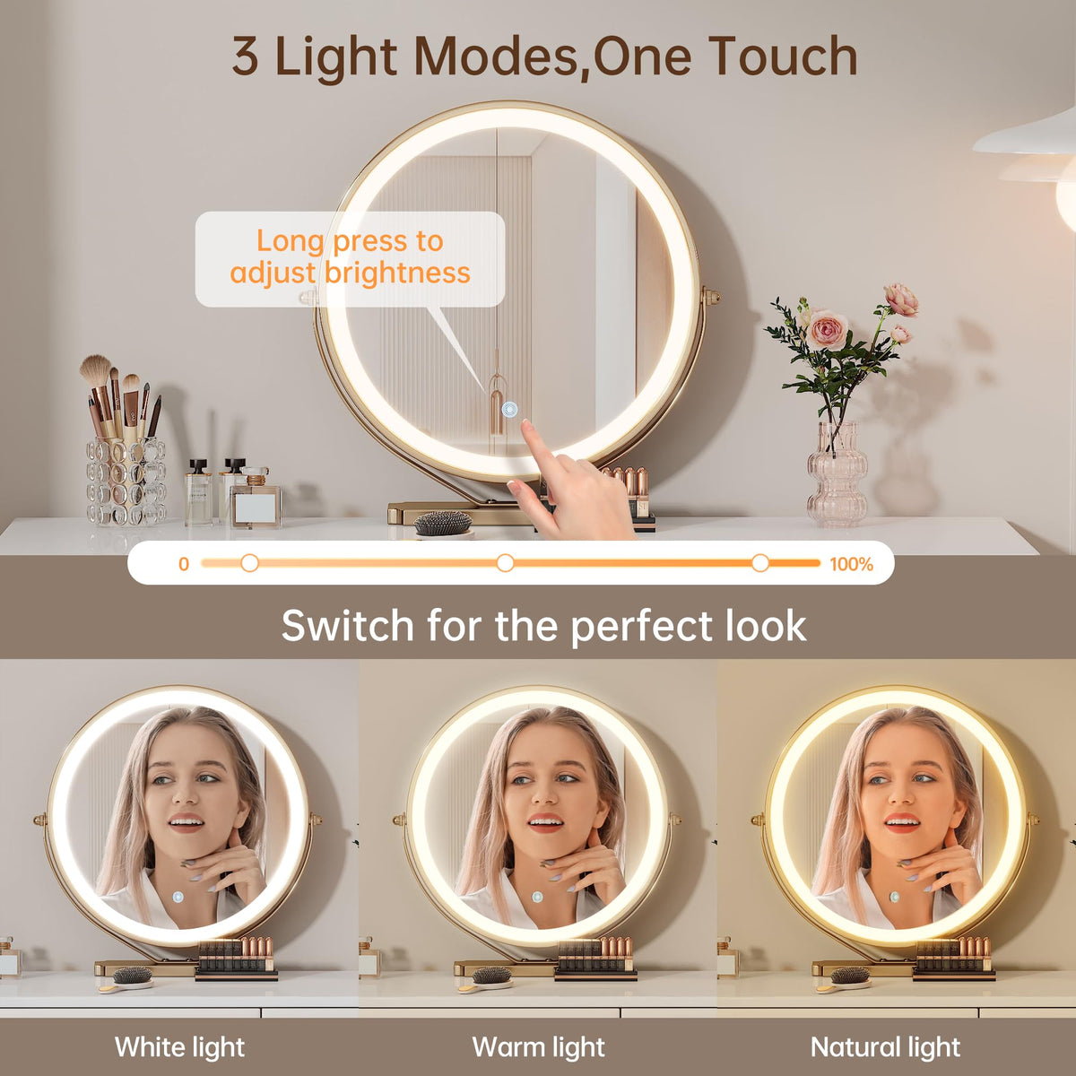 LED Makeup Vanity with Chair