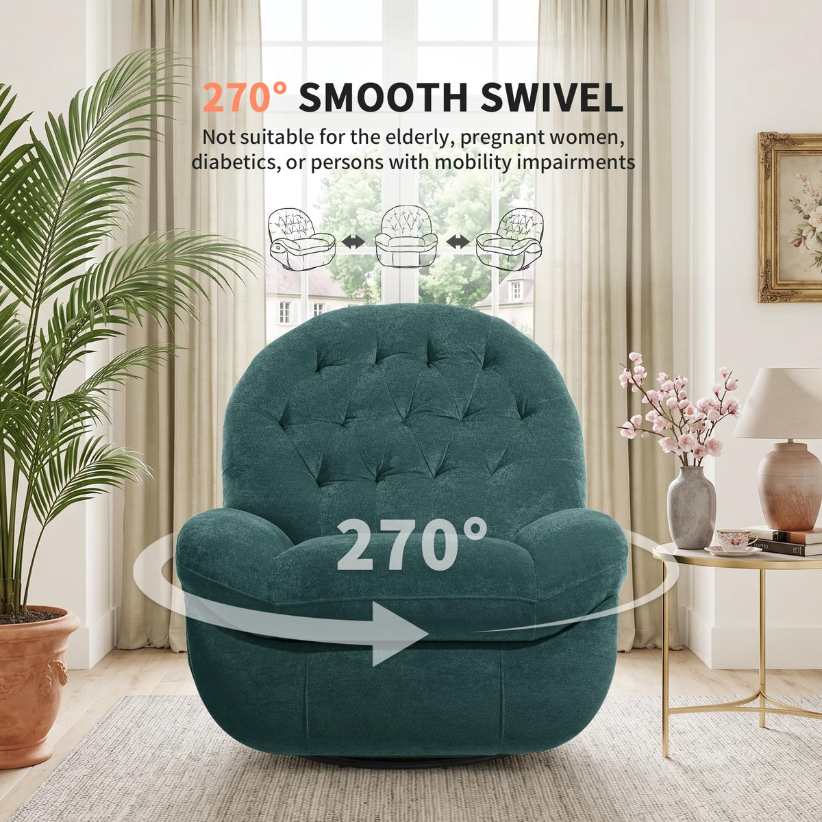 Green Power Swivel Rocker Recliner