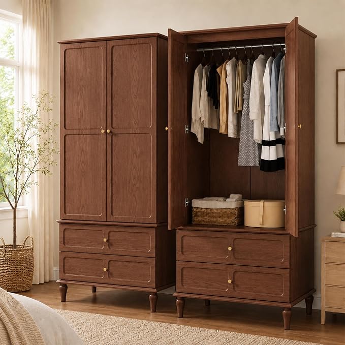 Green Wardrobe with Drawers
