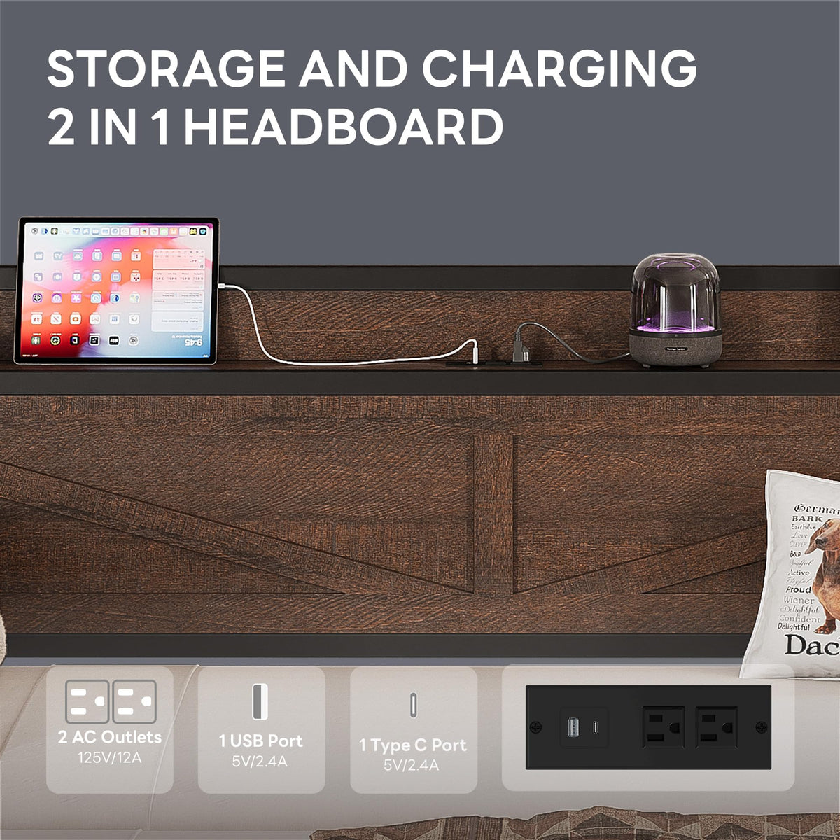 LIKIMIO Twin Daybed with Pop Up Trundle & Charging Station & Storage Shelf