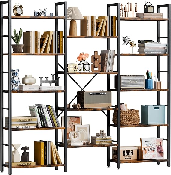 Triple-Wide 5-Tier Bookcase