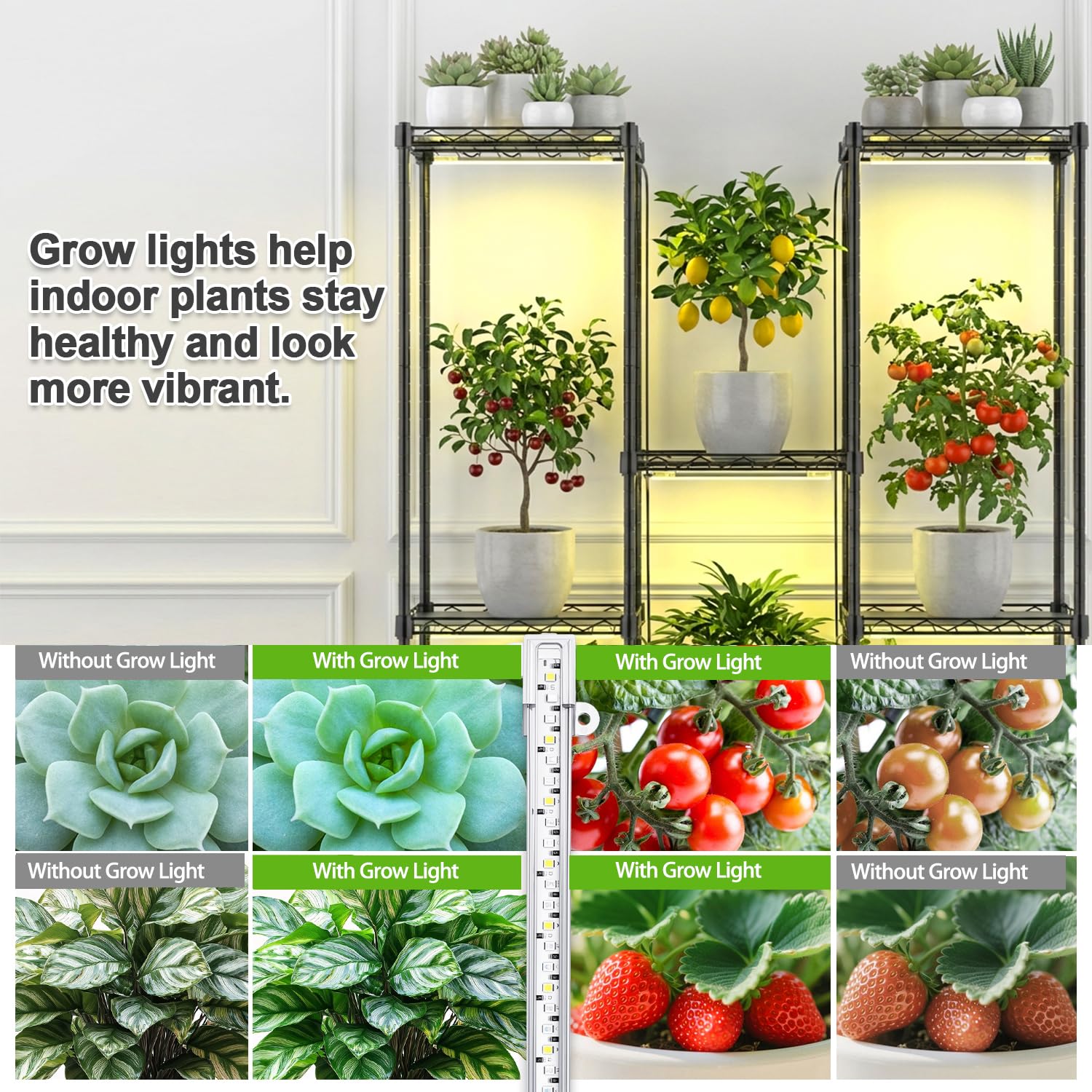 Metal Plant Stand with Grow Lights