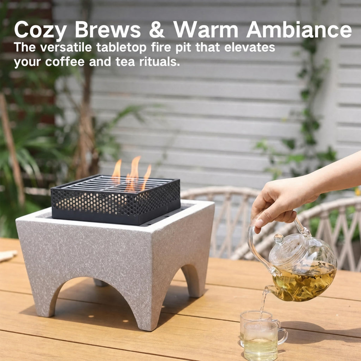 Loomdeen Table Top Firepit Mini Small Safer Burning Wood Pellet Fire Pit