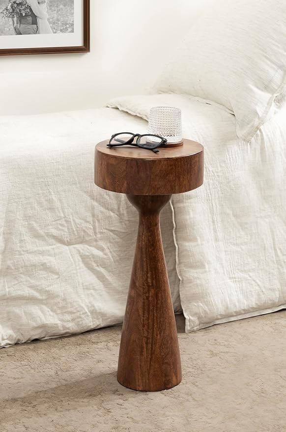 Sculptural Mango Wood Accent Table