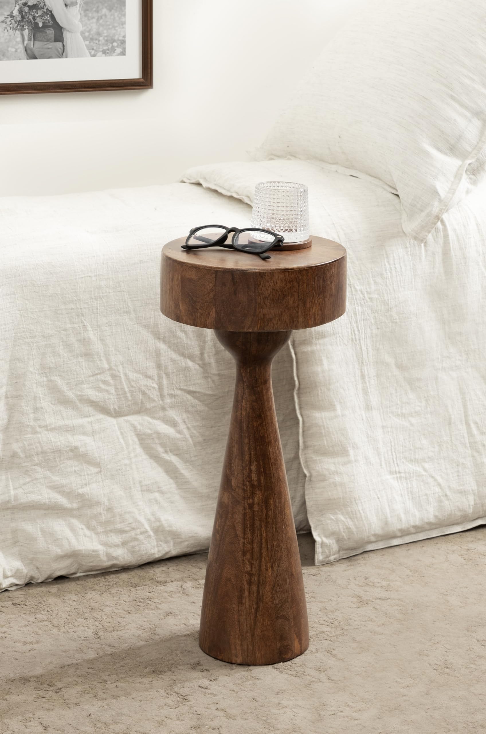 Sculptural Mango Wood Accent Table