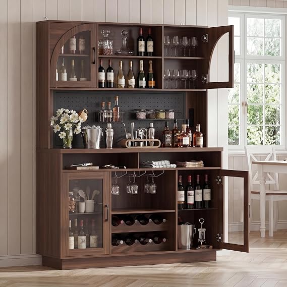 Wine Bar Cabinet with Charging Station