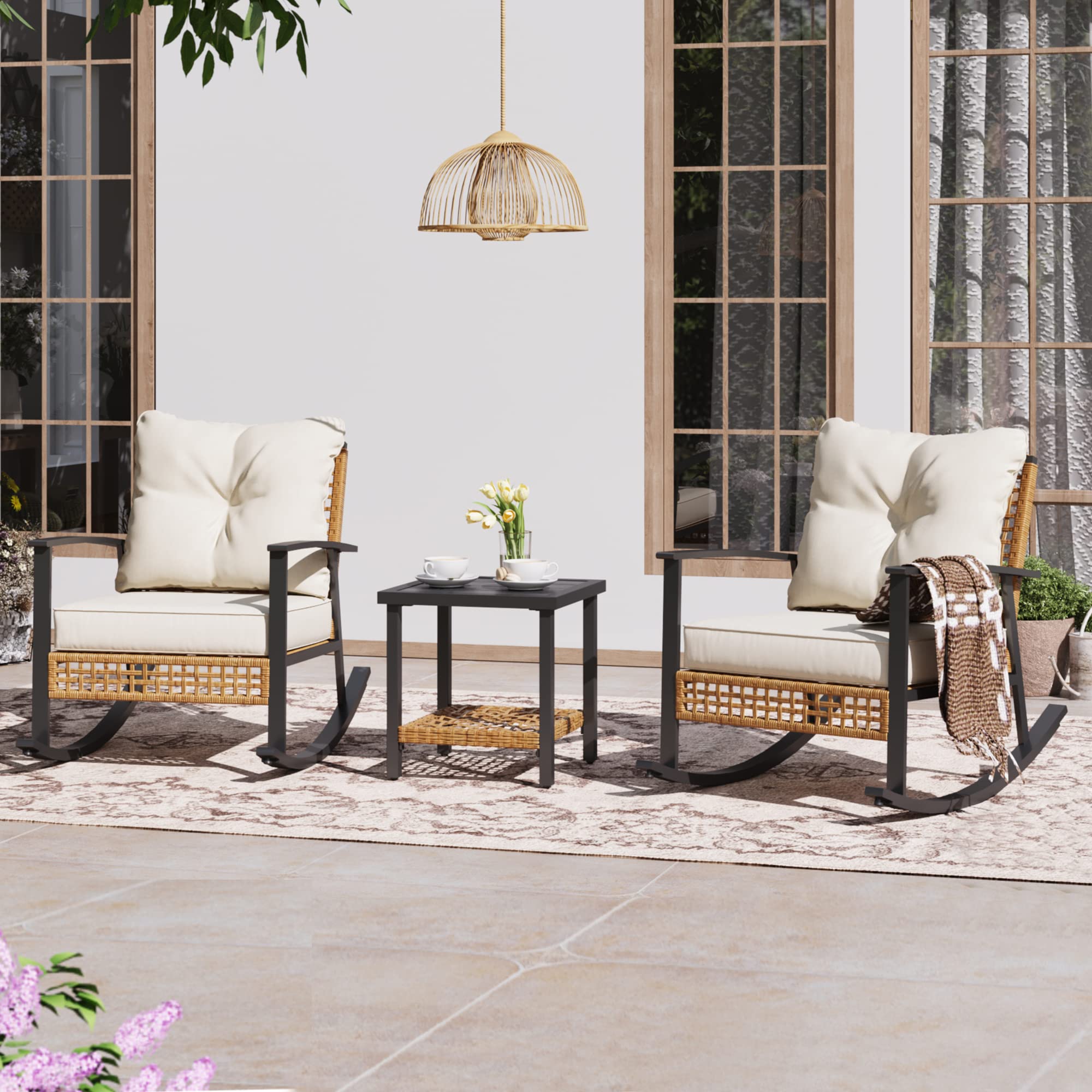 3-Piece Outdoor Rocking Bistro Set
