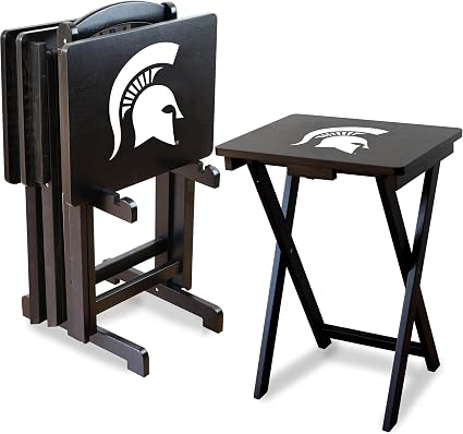 NCAA TV Snack Tray Set with Storage Rack