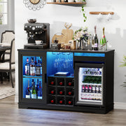 Bar Cabinet with Wine Cooler & LED Lights