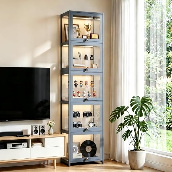 4-Tier Acrylic Door Display Cabinet