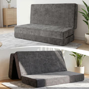 JUIKURY Cool & Breathable Chenille 6 Inch Memory Foam Foldable Futon Sofa Bed with Handles & Non-Slip Bottom, Covertible Sofa Bed for Guest, Camping, Dorm