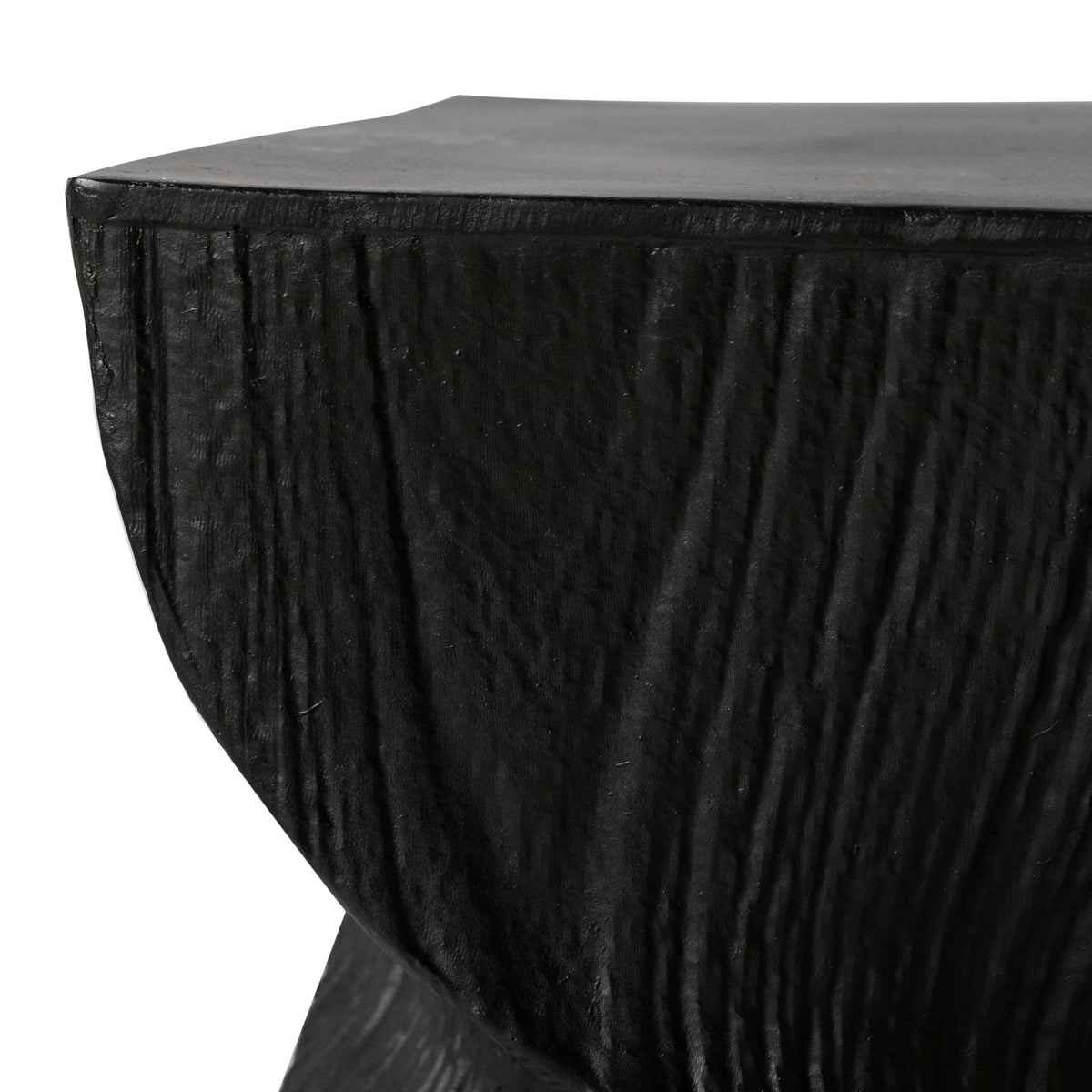 LeisureMod Modern Square Side Table, Accent End Table for Home, Outdoor Patio, Living Room Sofa, Night Stand, Weather-Resistant, Onyx Series in Black