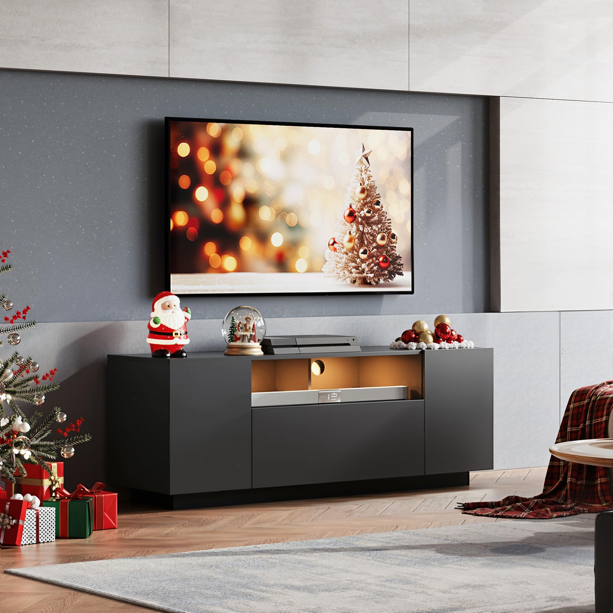 LED TV Stand with Storage Cabinet
